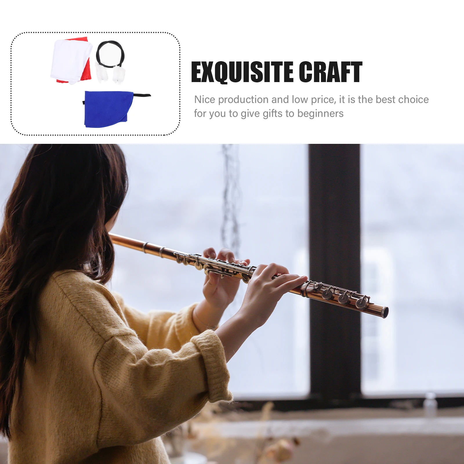 

Cleaning and Maintenance Kit Beginner Wind Instrument Gift Saxophone Supply Orchestra Instruments Brush Stainless Steel