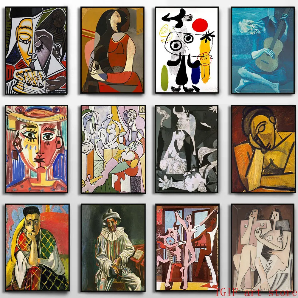 Affiches abstraites et impressions sur toile Picasso, image d'art mural, esthétique de salon, décoration murale de la maison, équipements