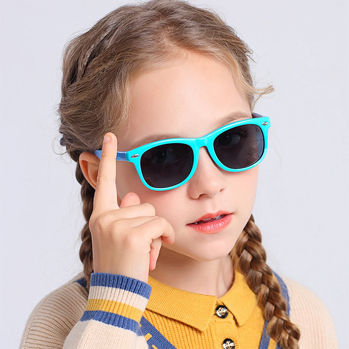 2024 Fashion Brand Children\'s Color Sunglasses Anti UV Baby Sunshade Anti Blue Light Glasses Girl and Boy Sunglasses UV400