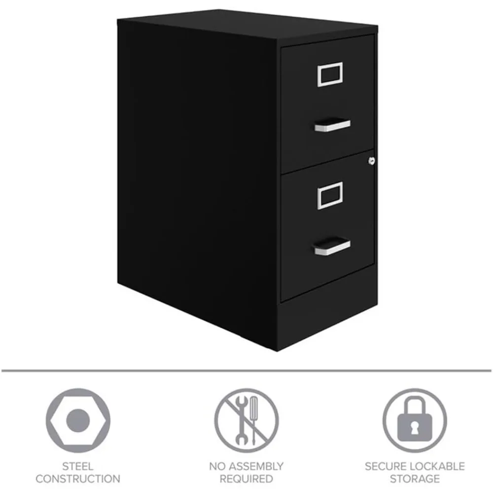 Hirsh 22" Deep 2 Drawer Metal File Cabinet with Ball Bearing Slides