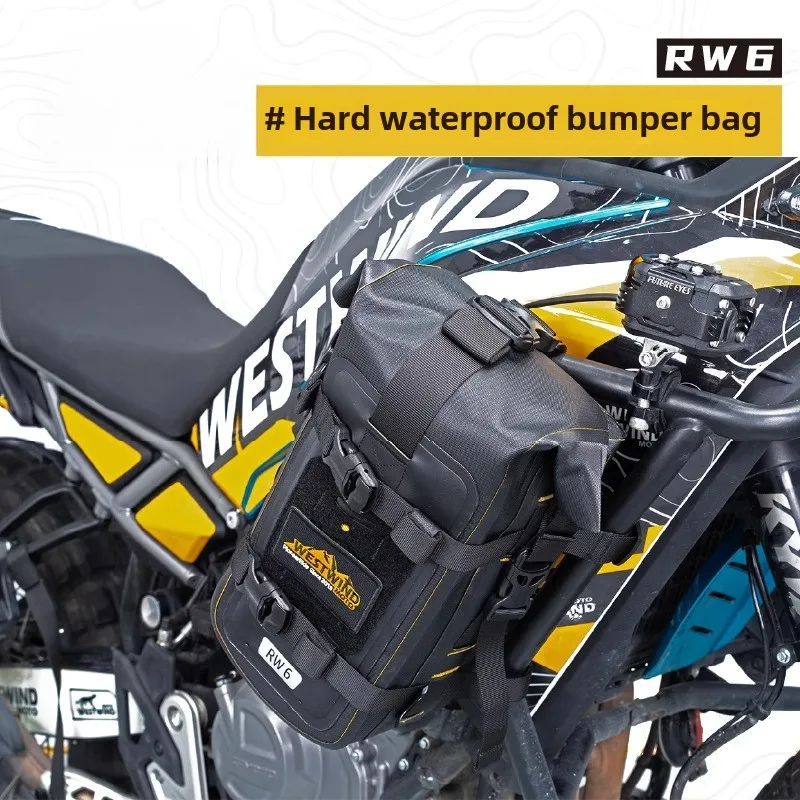 WESTWIND Motorcycle Bumper Bag 6L Waterproof and Wear-resistant Storage Bag Kit Waterproof Bag Motorcycle Travel Equipment