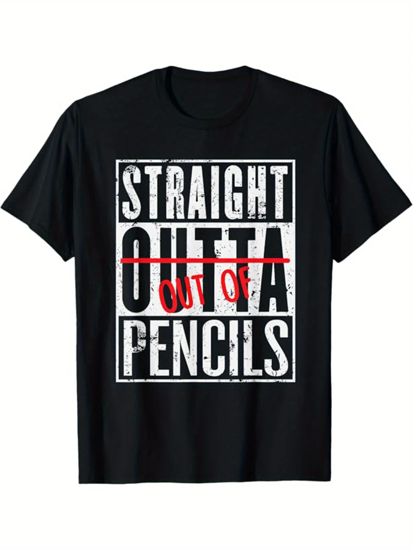 

English Teacher Print Mens Cotton T-shirt Funny Graphic Tee Mens Outdoor Clothes Mens Clothing Back To School Casual ShortSleeve