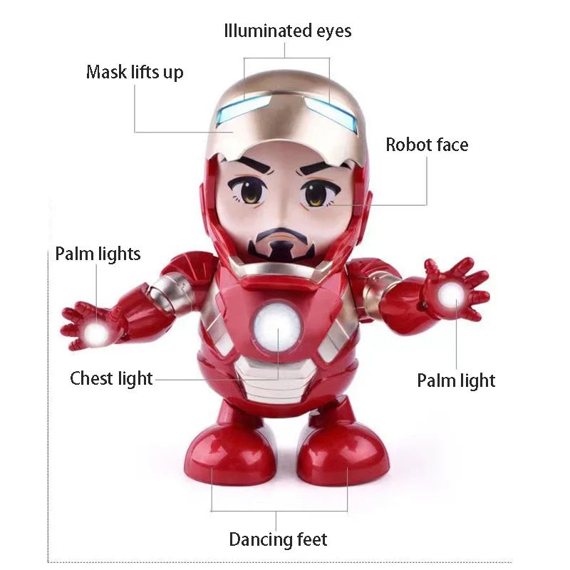 Iron Man Singing and Dancing Toys Electric Robot Children's Light Toys