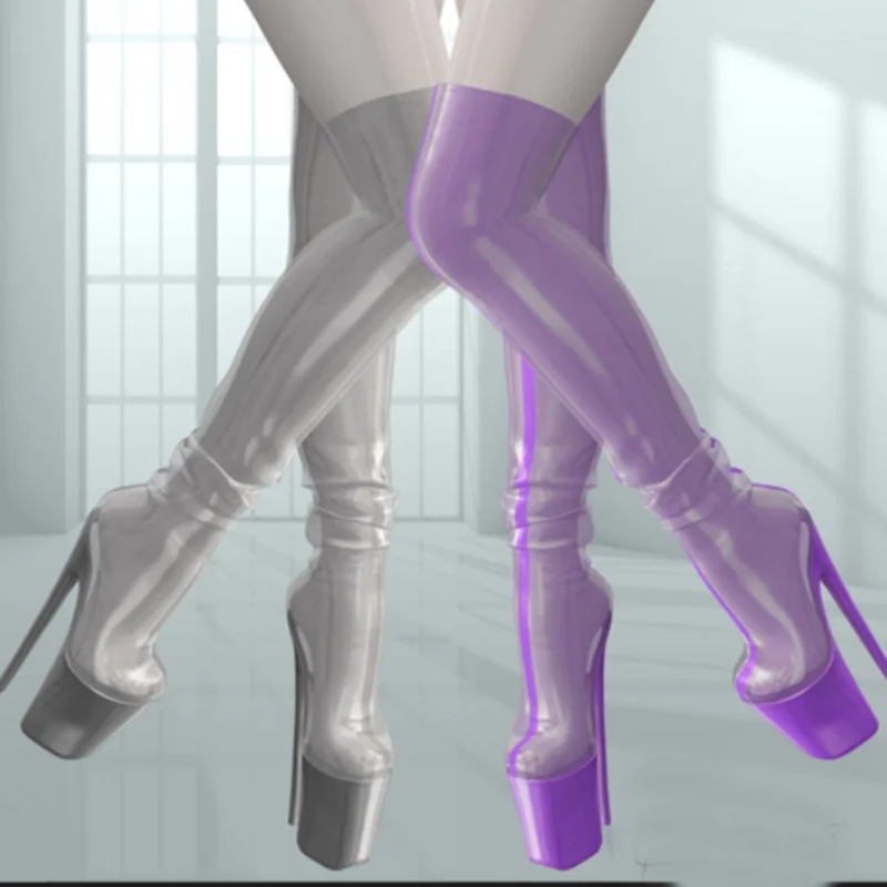 

Solid Over Knee High Platform Boots Thin High Heel Round Toe Fashion Sexy Cool 2025 Winter Big Size Woman Shoes Zapatillas Mujer