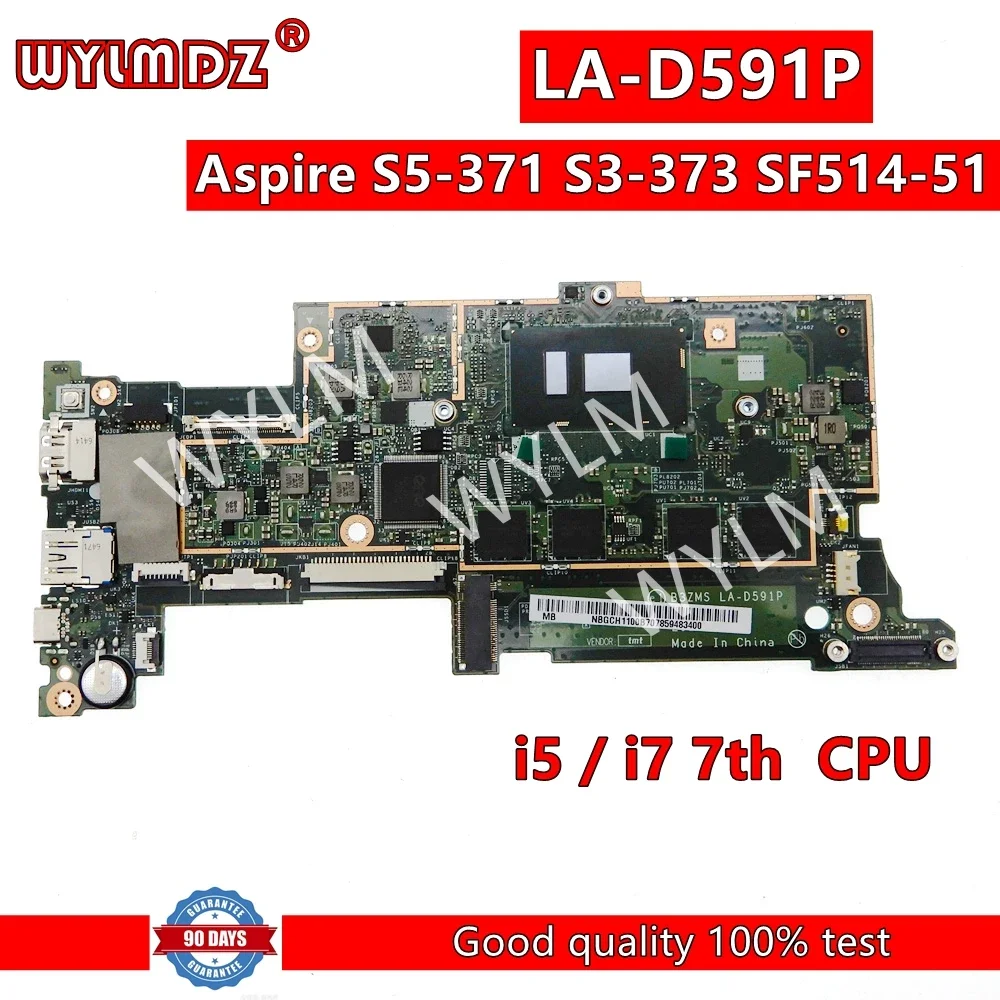 LA-D591P Laptop Motherboard For Acer Aspire S5-371 S3-373 SF514-51 Mainboard with i5-7200U i7-7500U CPU 8GB-RAM