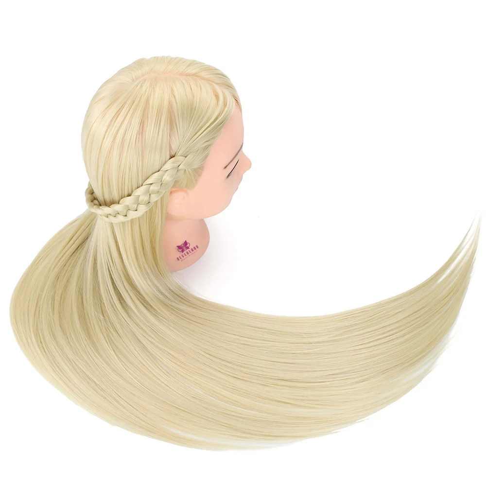 Neverland-Tête de mannequin pour perruque, 30 pouces, fibre haute température, pratique de la coupe, coiffure blonde