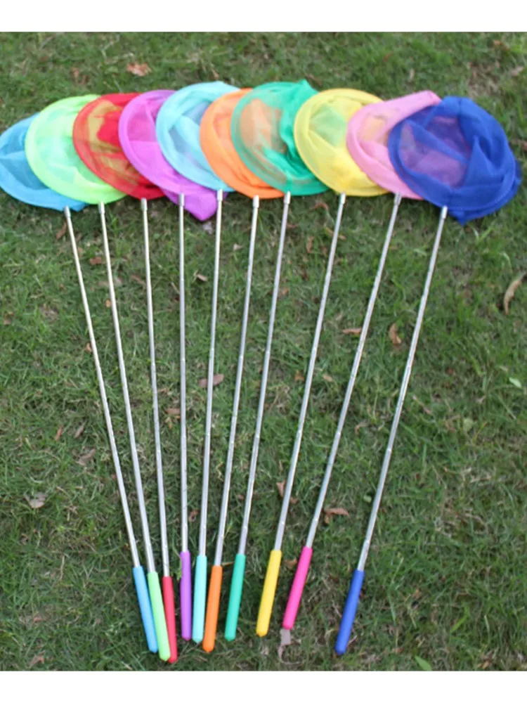 Filets de pêche rétractables insectes papillon libellule filet de pêche Portable en plein air enfants jeu amusant jouet de pêche