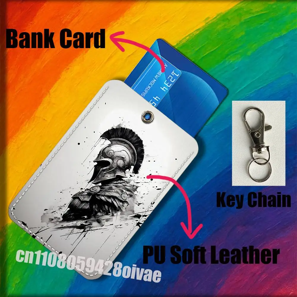 Guerriers spartiates pour Clips d'identification, accès bancaire de crédit, porte-carte d'eau, couverture de sac de décoration, porte-clés