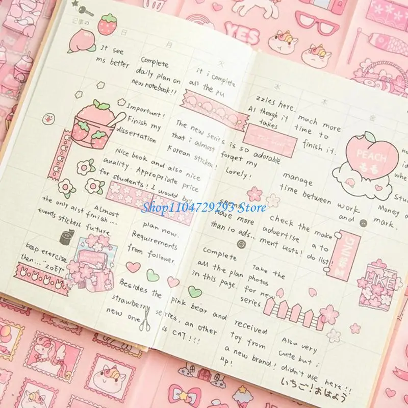 Matte Finish Decorative Sticker Removable Adhesive PET Sticker For Scrapbooking 