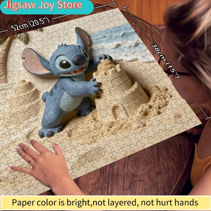 500 Pezzi Decorazioni per la Casa con Stampe di Disney Stitch e Topolino |   Puzzle 2D piatto, ideale per rompicapo per adulti, serate di gioco in famiglia, G