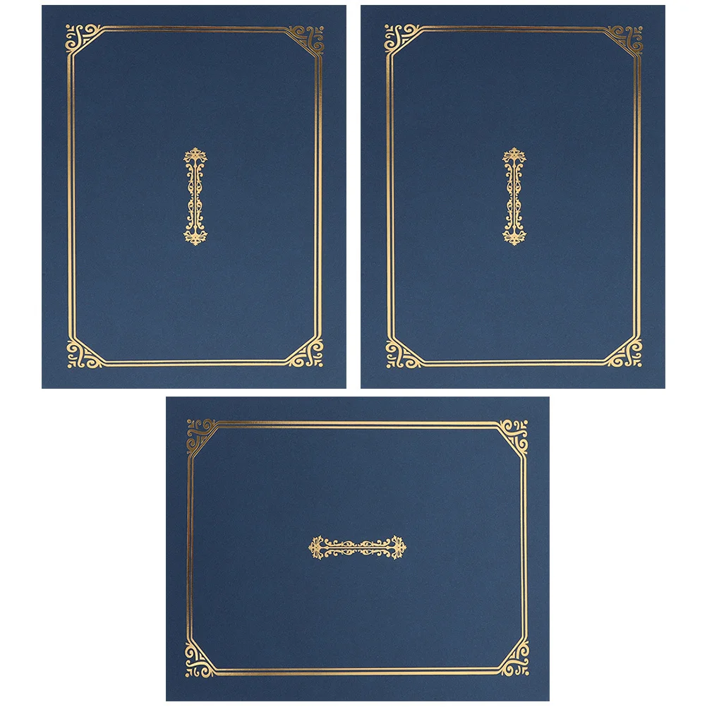 

3pcs Certificate Paper Holder For Diploma Award Document Graduation Certificate Holder A4 Size Award Cover Folder