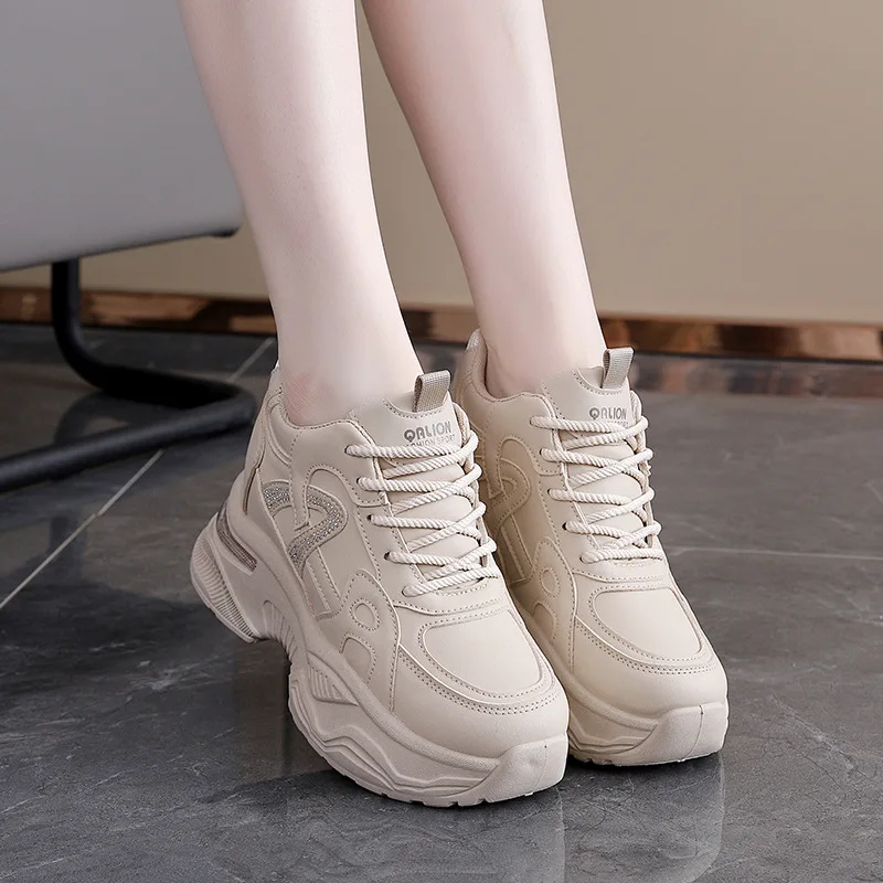 

Thick-soled dad shoes 2025 Autumn new style thick-soled insole height-increasing casual fashionable versatile women's shoes