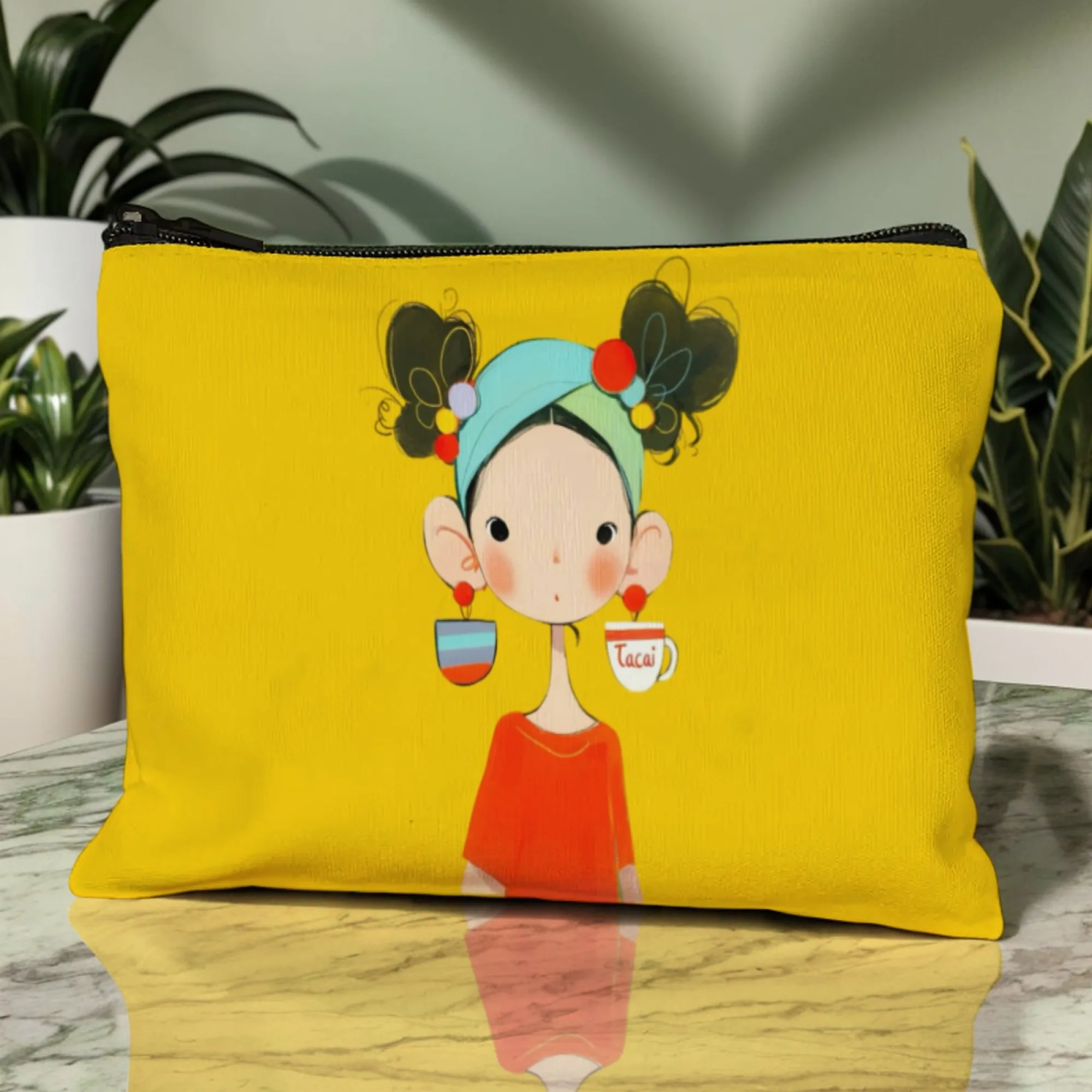 개성있는 커피 소녀 프리미엄 지퍼 메이크업 가방 대용량 화장품 정리함 여행용 세면도구 가방 여성용 디자인