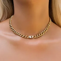 Custom Name 8mmNK Chain Necklace for Personalized Africa 60MM/6CM/5cm Gold Pendents Big Hip hop Welding name Cuban Necklace