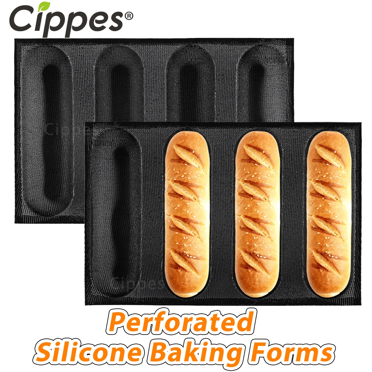 Perforierte Silikon-Backformen für Brot, Verbesserte Wiederverwendbare Antihaft-Formen für Sandwiches, Französische Baguettes, Flexible Backunterlagen