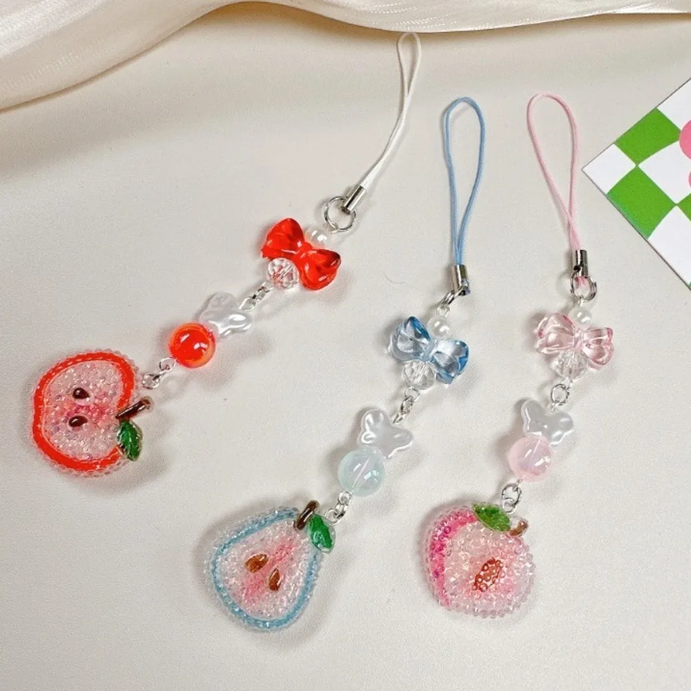 Kawaii Sweet Fruit Pendant Phone Strap Wrist Strap Cute Fruit Party Pendant Cartoon Decoration Mobile Phone Lanyard Bag Pendant