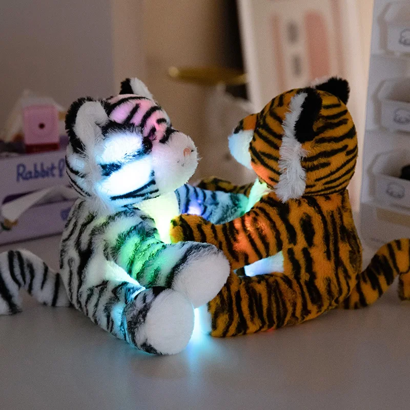 Luminous Tiger Creative Light Up LED Stuffed Animal Plush Toy Colorful Glowing Shiny Plush Toys Christmas Gift