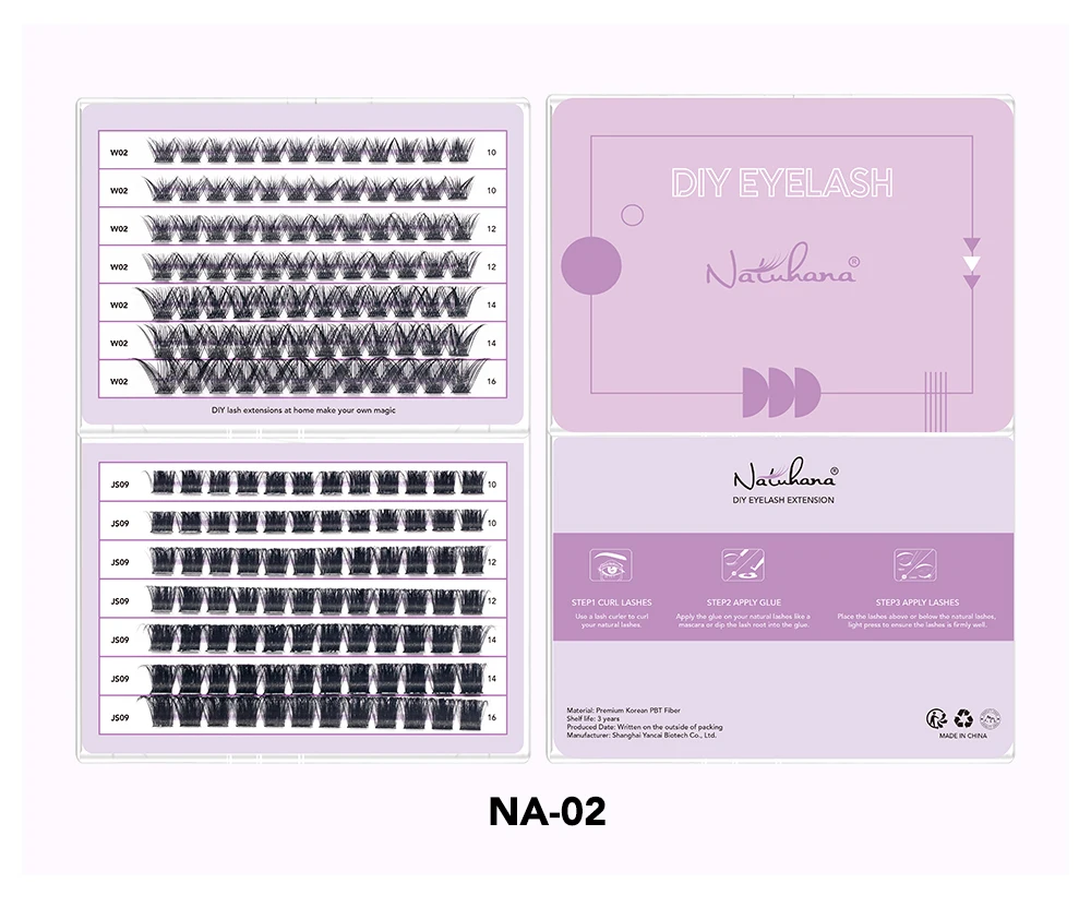 NATUHANA Cluster-Wimpern, DIY-Wimpernverlängerung, Mix-Stile, individuelle Wimperncluster mit Bindung und Pinzette für Selbstanwendungen – Detail 12