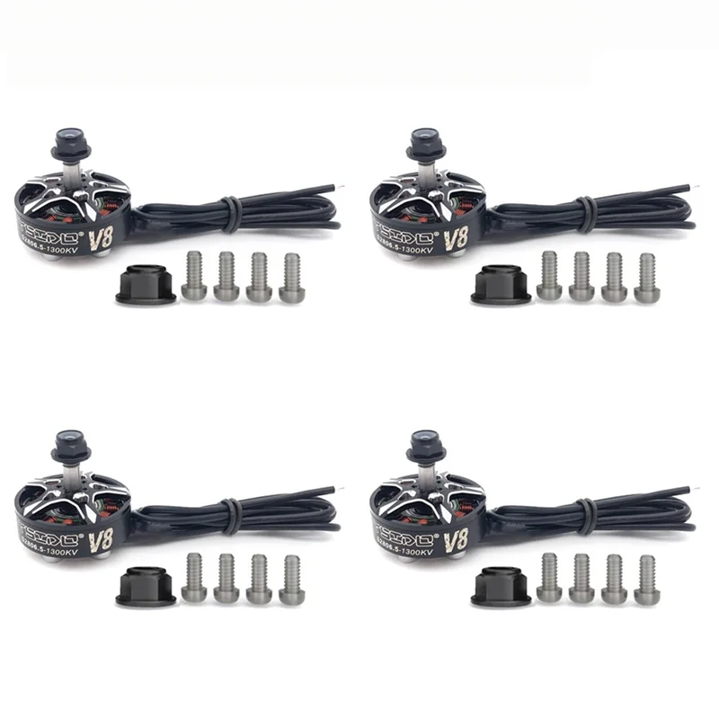 Wykwintne silniki bezszczotkowe YSIDO 4 szt. 2806.5 1300KV V8 3-6S do dronów wyścigowych FPV 6/7/10 cali, freestyle, multicoptera, RC Pla