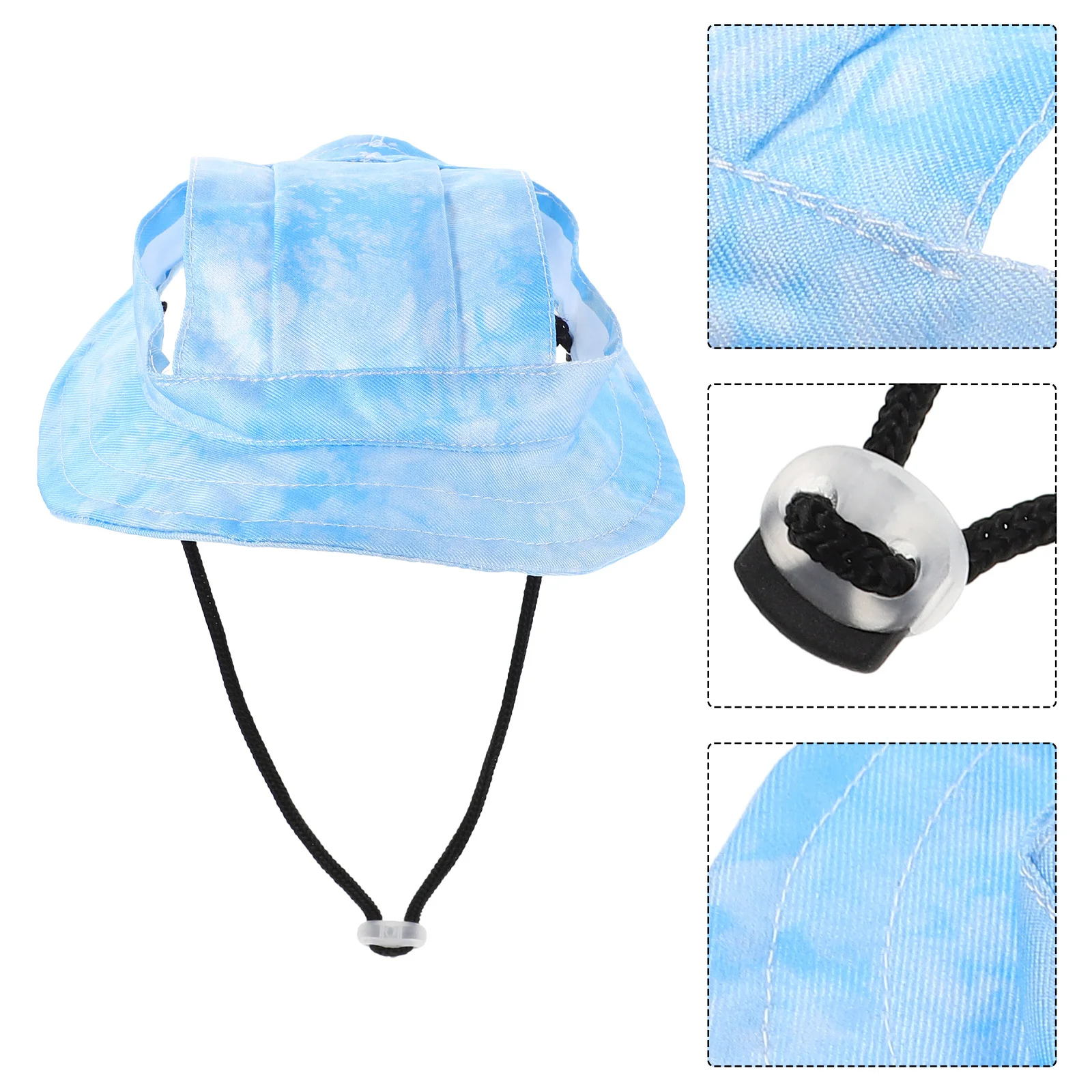 

Pet Sun Hat Adjustable Fisherman Style Summer Cap Ear Hole Design Uv Protection Lightweight Small Dogs Cats 35cm Head