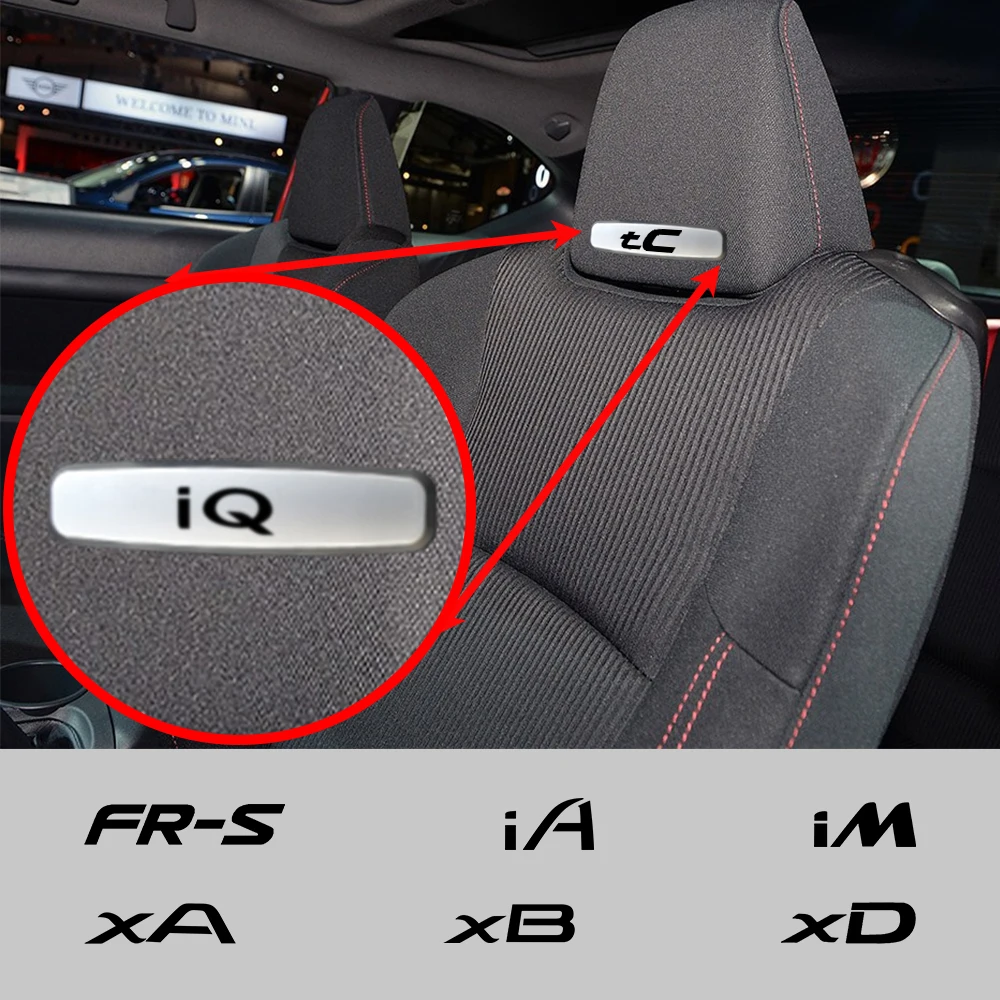 سيارة معدنية شعار مقعد ملصقات السيارات مكافحة ركلة وسادة الكلمة حصيرة شارة ل سليل iQ xA xB xD FR-S iA iM tC t2B bbX فيوز Hako