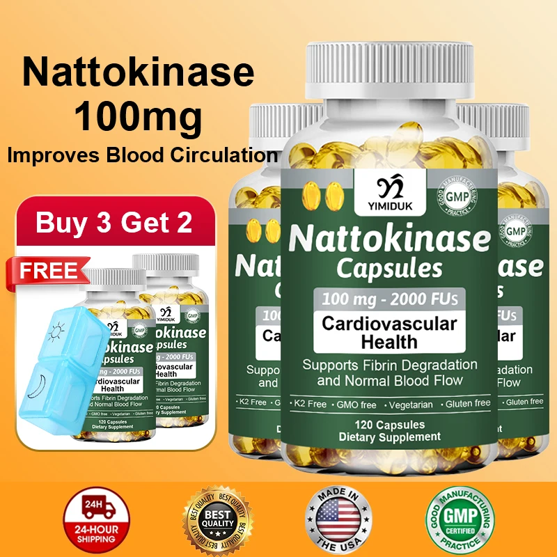 Organic Nattokinase Enzyme Supplement, Supports Healthy Blood Pressure, Circulation, Cardiovascular Health & Long-Term Vitality