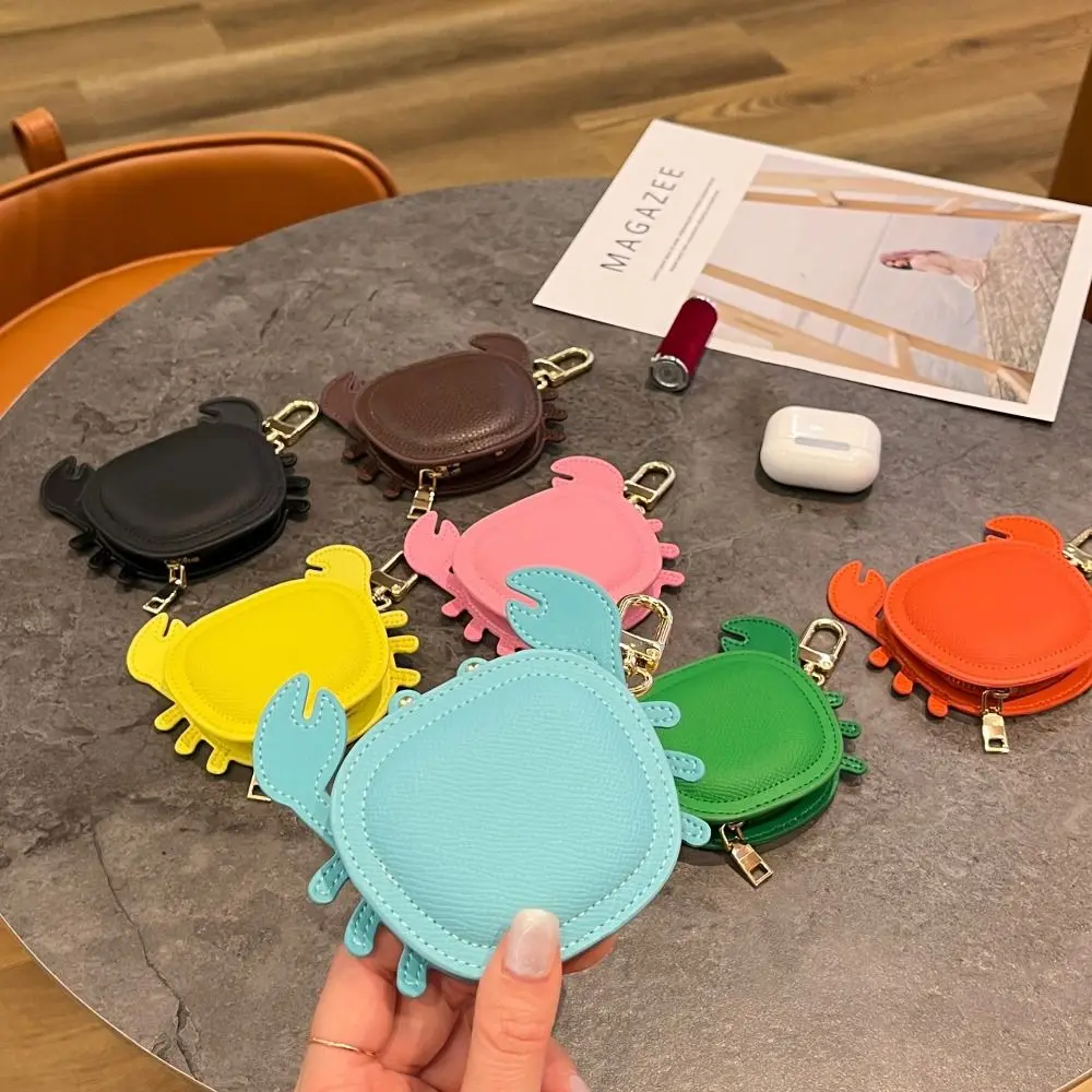 

Crab Coin Purse Microfiber Leather Mini Wallet Makeup Earphone Storage Bag Schoolbag Hanging Pendant Handbag Charm Accessories