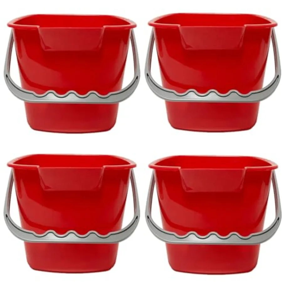 

4 Pack Sanitizing Buckets 3 Quart Square Sanitizing Bucket Stackable Small Cleaning Pail with Handle Detergent Buckets for Rest