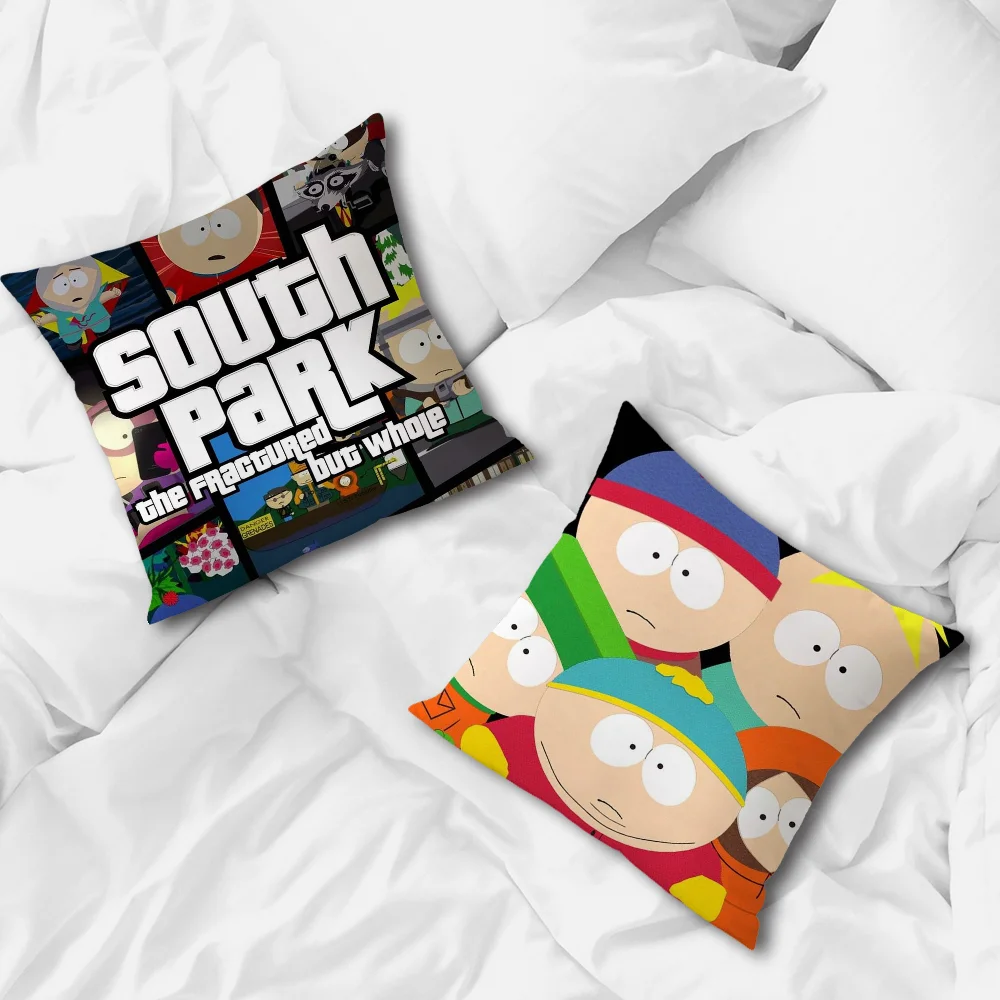 Cartoon P-Park Pillow Case For Sofa Bedroom Living Room Office Bedside S-South Table Backrest Cushion Printing Square