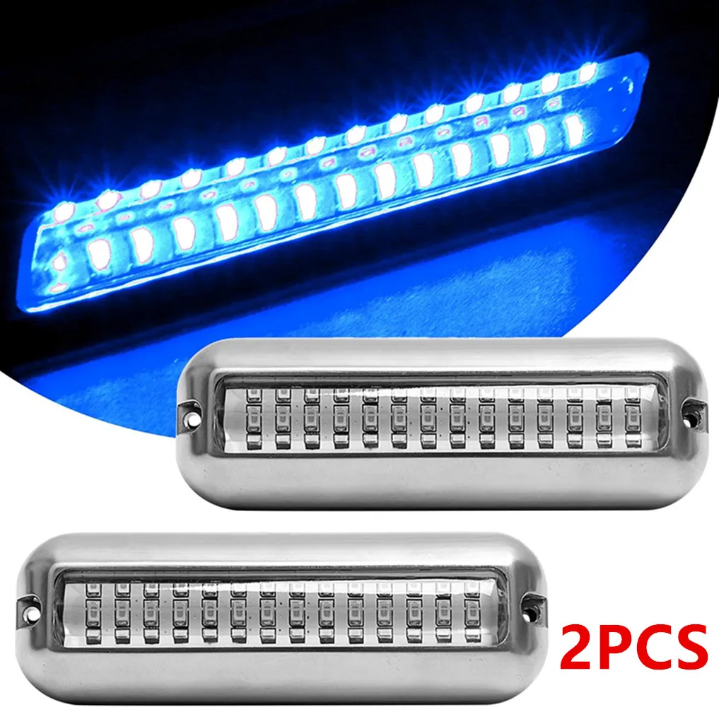 2PCS 5 Inch Yacht Underwater Lights 42LED Boat Marine Navigation Light for Yacht Cockpit Boat Transom Signal Light