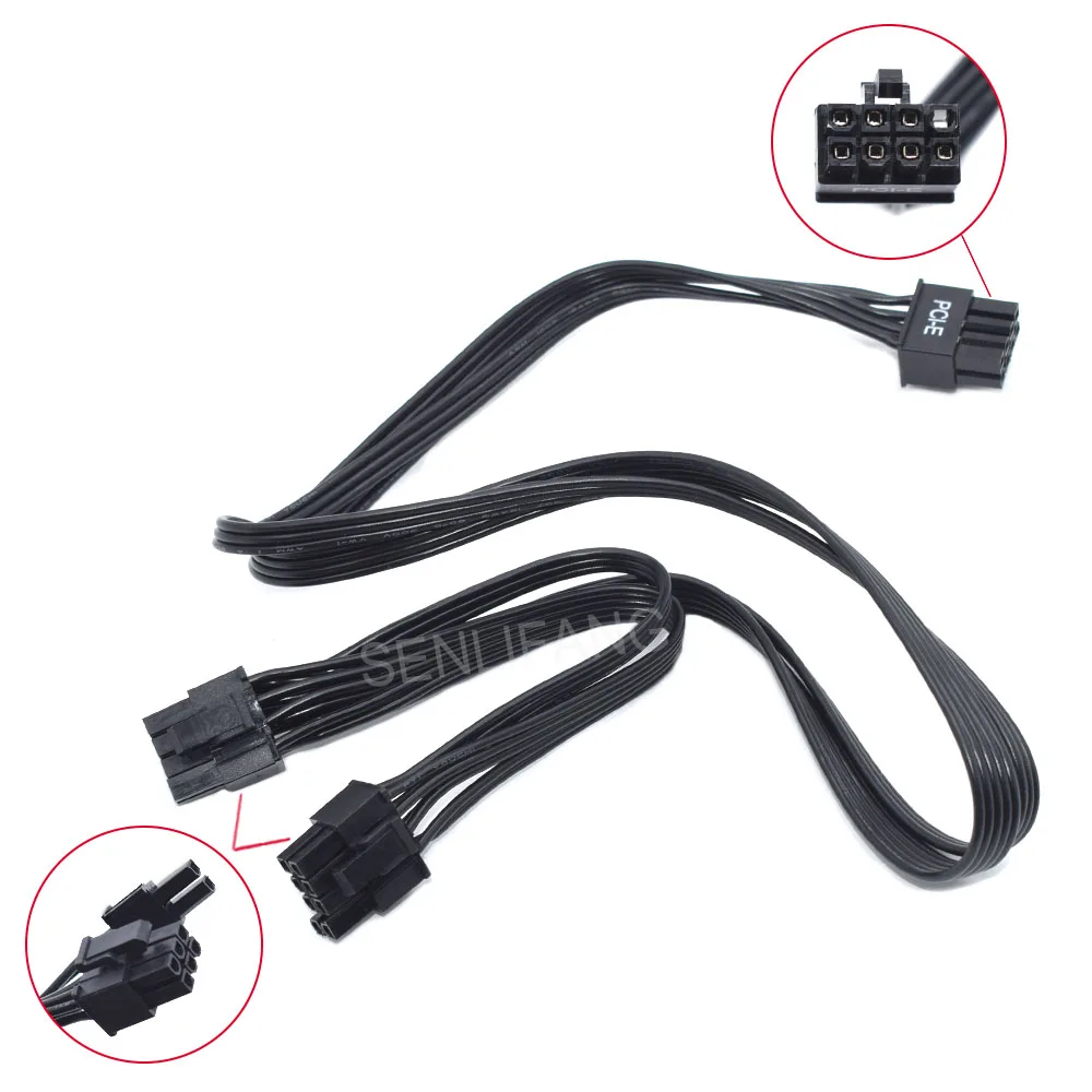 1PCS PCI Express GPU 8Pin to Dual 8(6+2)Pin PCI-E Graphics Card 8Pin 1 to 2 Power Cord Power Supply Cable