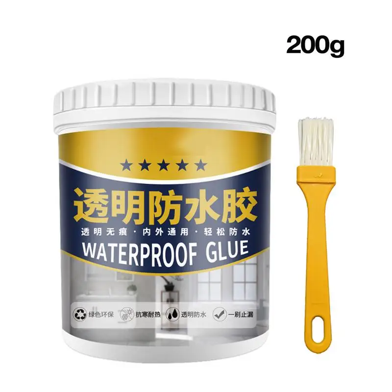 Isolamento transparente selante vaso sanitário cola, impermeável, agente de reparação de parede, solução anti-vazamento com escova, acessórios de solda