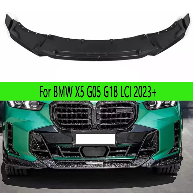 

For BMW X5 G05 G18 2023 Dry Carbon Fiber Front lip Car Front Bumper Lip Front lip Diffuser Front Chin Spoiler Upgrade Body Kit