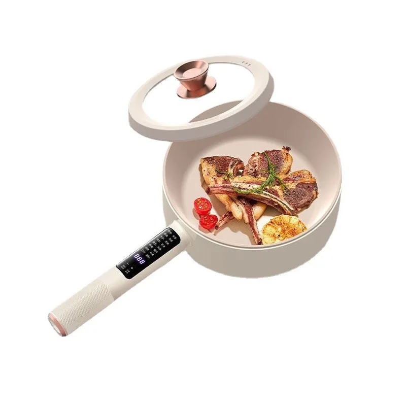 Electric Wok Electric Cooking Pot Hot Pot Household All-in-One Dormitory Electric Pot Steaming and Fried Non-Stick Pot