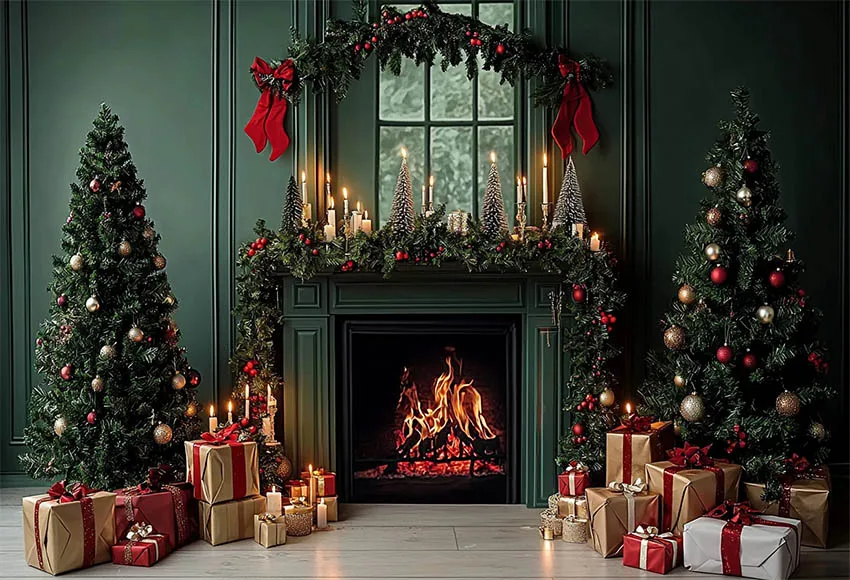 Mehofond-Arrière-Plan de Photographie Murale Verte Européenne, pour Portrait d'Enfant, ixPréChristophe, Couronne de Noël, Cadeaux, Photozone