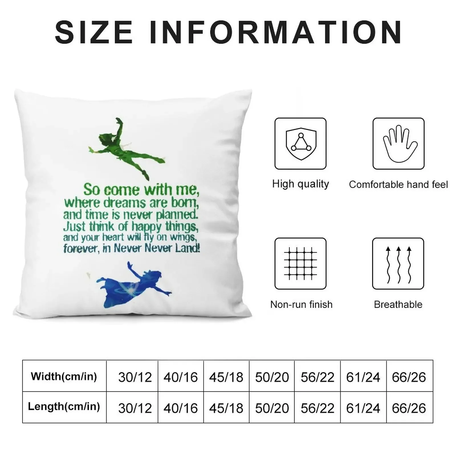 Come away to neverland Throw Pillow Luxury Sofa Cushions Cusions Cover covers for pillows Custom Cushion Photo pillow