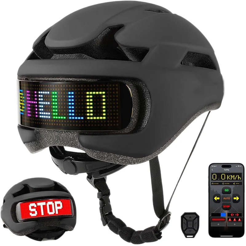 Riding Helmet LED Display Helmet Light Emitting Helmet Bluetooth Editing  Screen Electric Motorcycle Intelligent APP