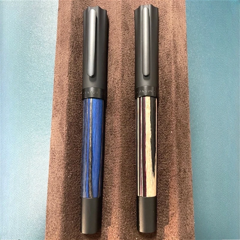 

2026 BANJU Blue Red Wood Fountain Pens EF/F/M 0.38/0.5/0.7mm Nib Office Supplies Authentic Quality Pocket Design Pen Gift Box