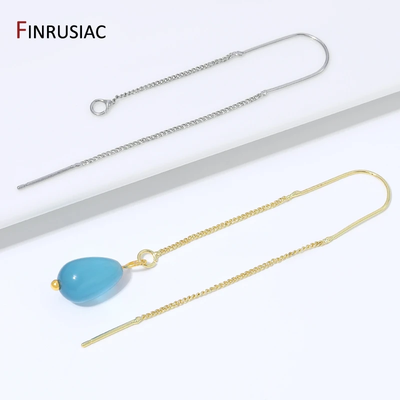 18K Gold Plated Brass Long Tassel Chain Drop Sticker Dangle Earrings Ear Line,Ear Wire Earrings Findings,DIY Jewelry Accessories - view 5