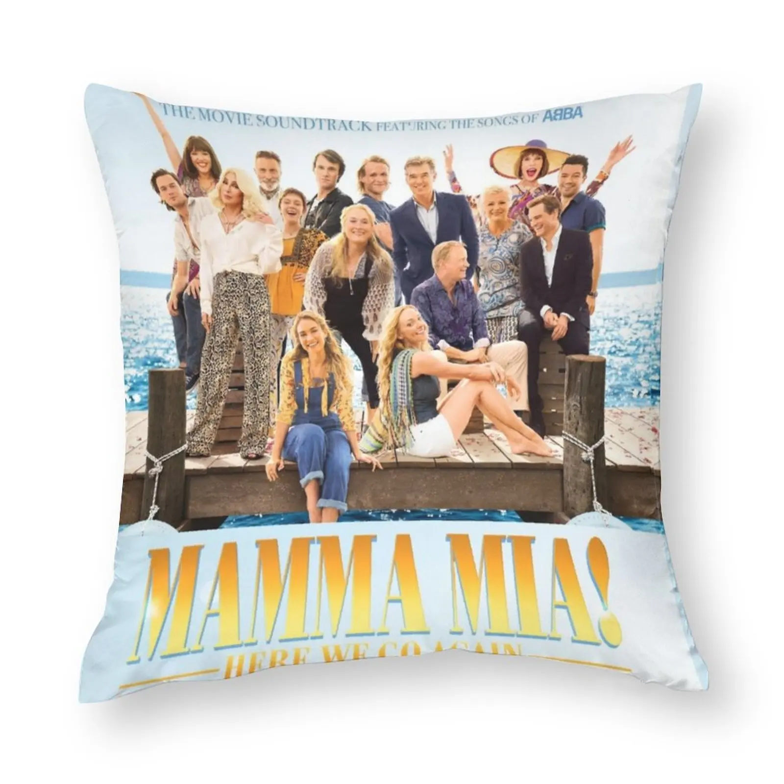 Mamma Mia Pillow Case Meryl Streep Amanda Sefried Colin Firth Summer Modern Pillowcase Polyester Hugging Zipper Cover