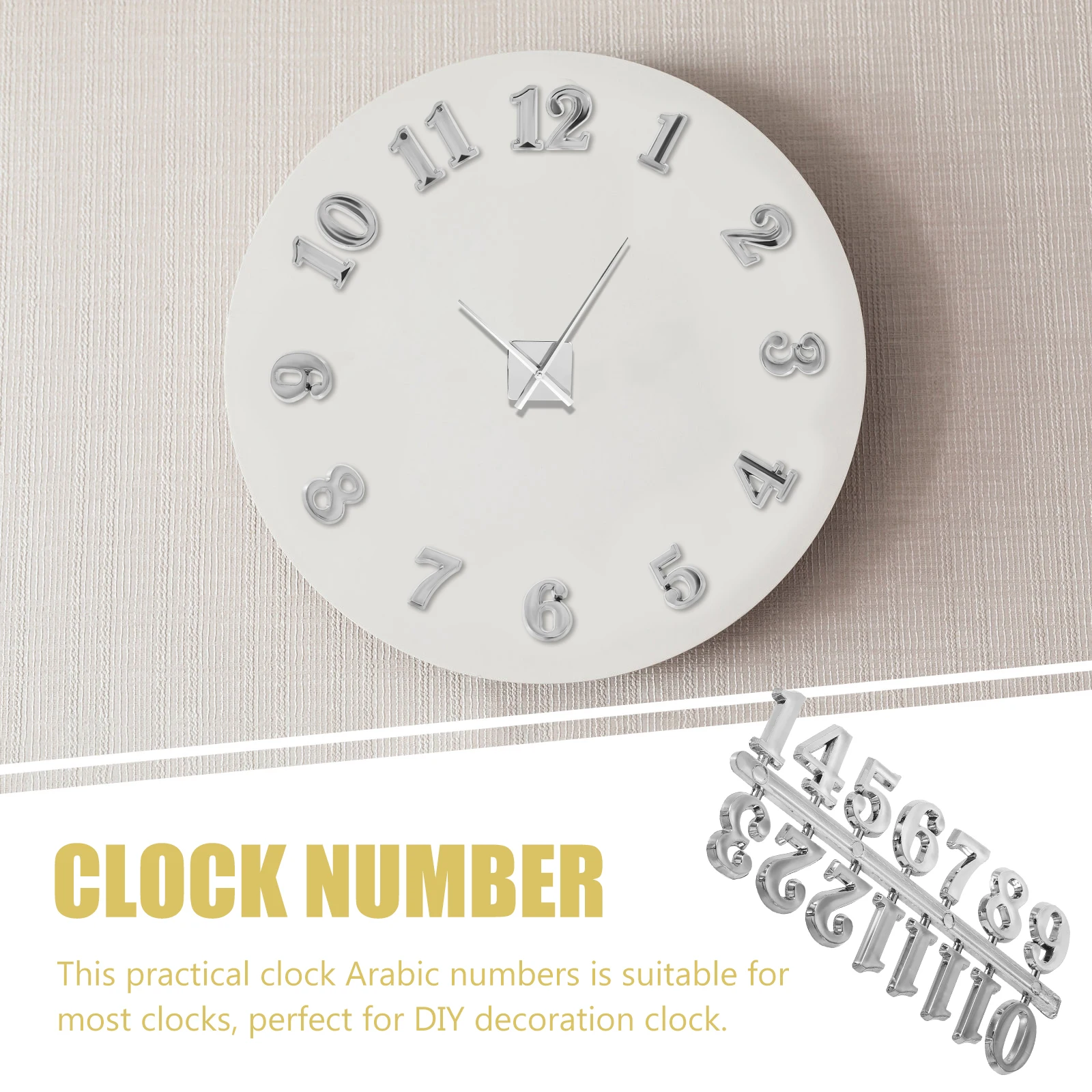 

5 Sets Wall Clock Kit Numbers DIY Parts Digital Replacement Decorations Adhesive Arabic Plates for Crafts Making