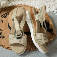 Women's Wedges Sandals 2024 Summer Snake Print Platform Sandals Gladiator Shoes Woman Comfort Casual Med High Heels Sandals - Image 4