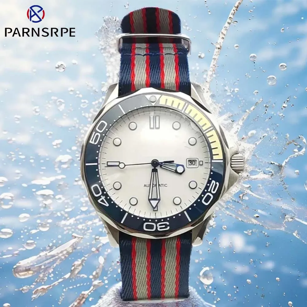 

Parnsrpe-41mm Men's Water Resistant Automatic Mechanical Watch 38mm Ceramic Bezel Transparent Case Back Men's Watch Gifts