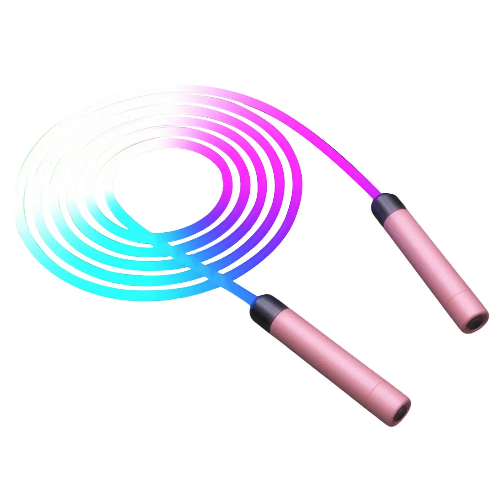 Adjustable Luminous Jump Rope for Kids LED Fitness Skipping Rope Non-slip Handle Lightweight for Park and Family Exercise