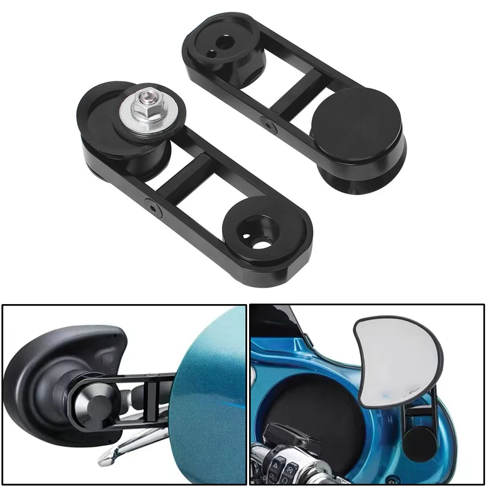 

Adjustable Motorcycle Black Drop Mirror Relocator Mount Kit For Harley Touring Street Glide FLHX 2014-2021