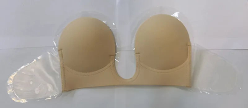 Women Silicone Adhesive Stick On Push Up Gel Strapless Backless Invisible Reusable Bra Cleavage Natural Effect