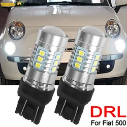 헤드 라이트 Led 램프 전구 DRL 흰색 6000K 12V 슈퍼 밝은 피아트 500 주간 러닝 라이트 T20 7443 580 582 W21/5W