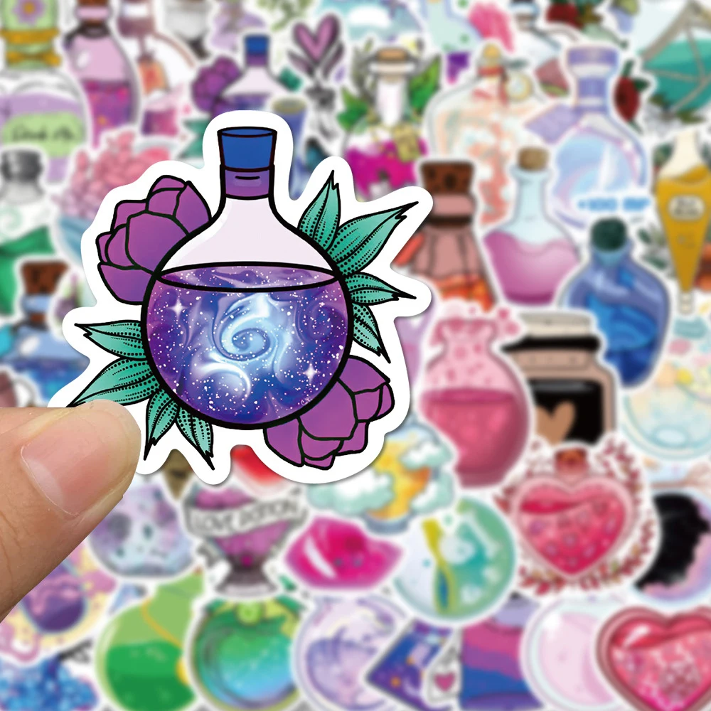 

10/30/50pcs Cartoon Magic Potion Aesthetic Stickers Vintage Medicine Bottle Decals DIY Laptop Phone Guitar Graffiti Sticker Toy