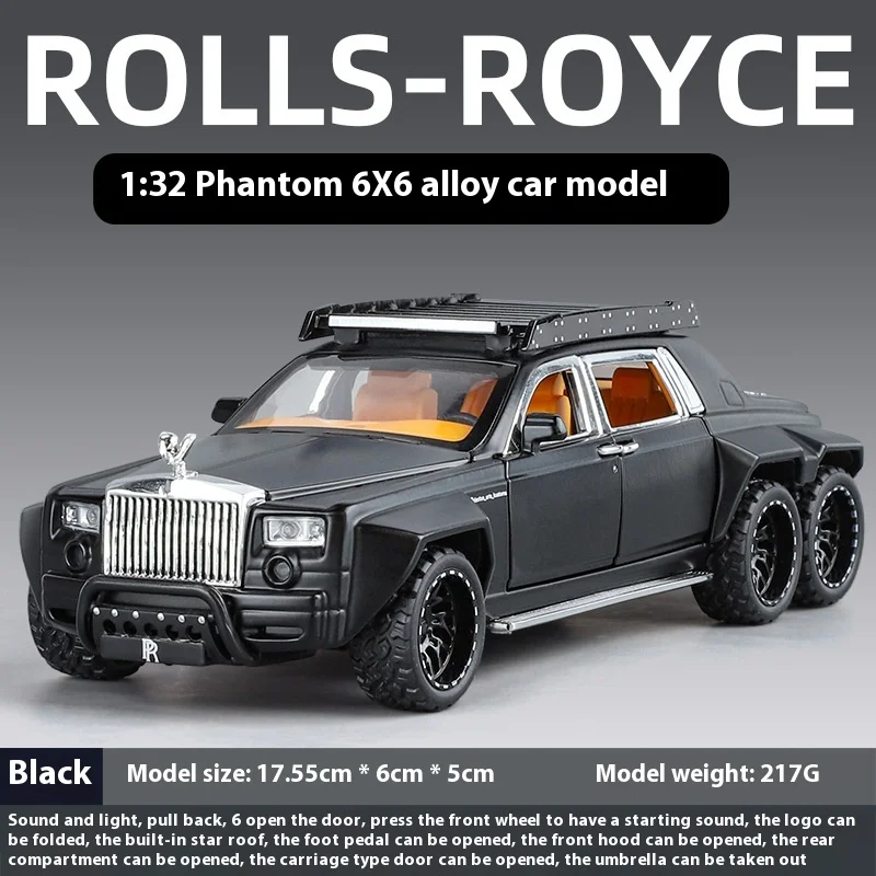 TGRCM-CZ Kompatibel für 1/32 Rolls-Royce Phantom Modellauto Spielzeugauto mit Sound und Licht für Kinder Junge Mädchen, Metallkarosserie-Tür geöffnet Schwarz TGRCM-CZ Kompatibel für 1/32 Rolls-Royce Phantom Modellauto Spielzeugauto mit Sound und Licht für Kinder Junge Mädchen, Metallkarosserie-Tür geöffnet Schwarz