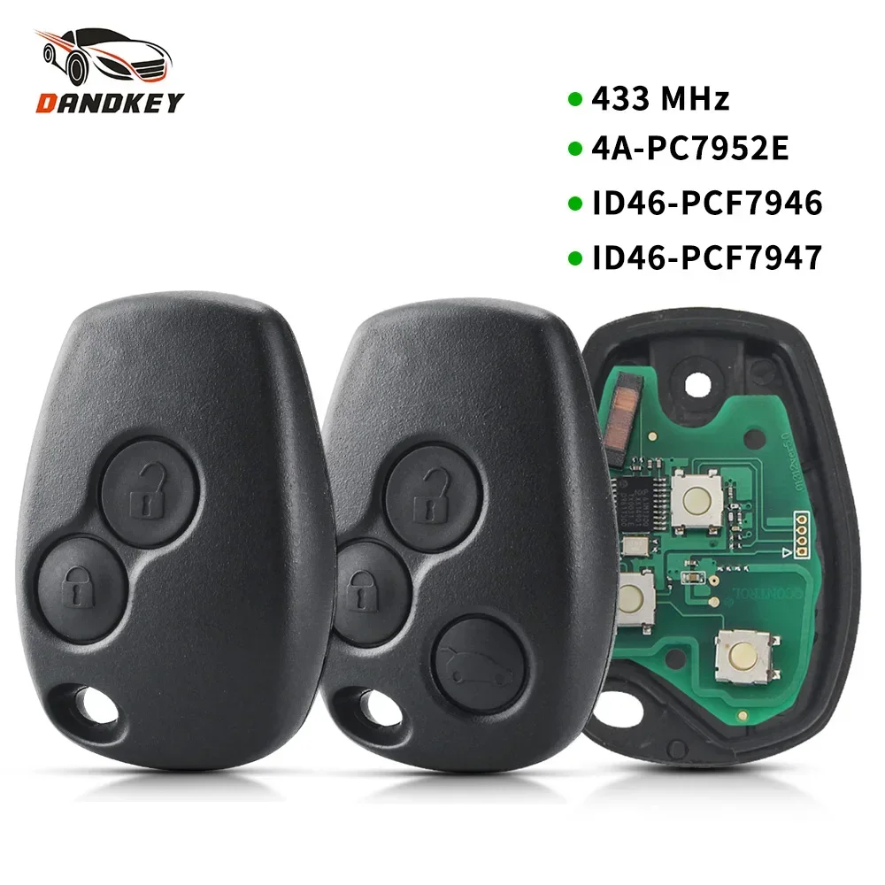 

Dandkey No Blade Remote Key 433MHz For Renault Duster Modus Clio 3 Twingo DACIA Logan Sandero Kangoo PCF7946 PCF7947 Chip